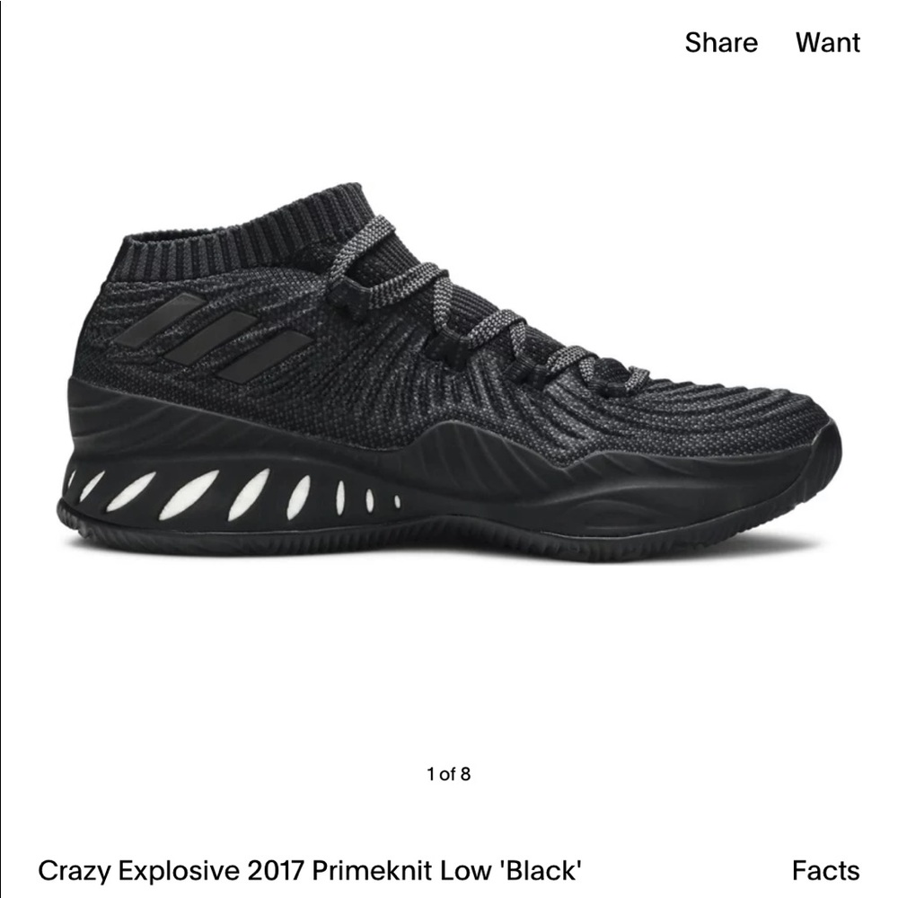 Crazy Explosive 2017 Primeknit Low 'Black' Adidas